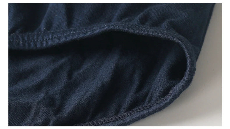 Heavywood Men's Panties Cotton Underwear Briefs Hight Waist Lingerie Breathable U-shape Underpants Men Basic Pure Color Briefs