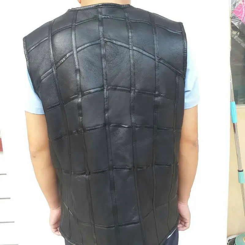 New fashion,tank top men,real sheepskin vest,leather vest,men's suit,leather jacket,thickening,inch to be customized