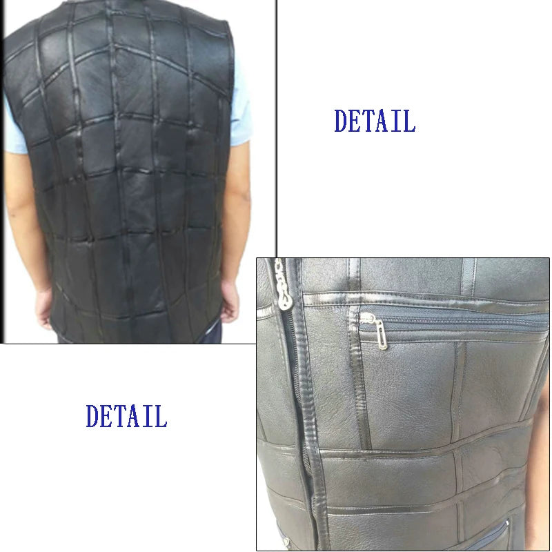 New fashion,tank top men,real sheepskin vest,leather vest,men's suit,leather jacket,thickening,inch to be customized