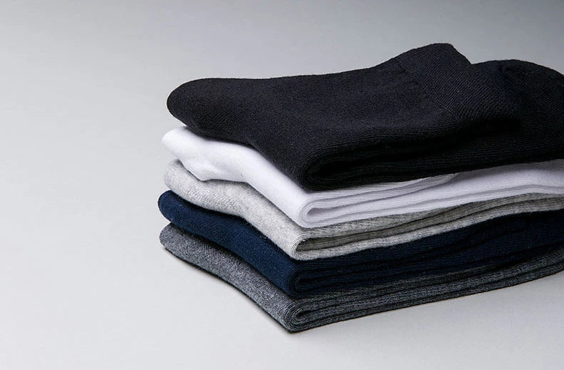 HSS 5/10 Pairs Men's Cotton Blend Socks Black Business Men Socks Soft Breathable Summer Winter for Male Socks Plus Size (6.5-14)