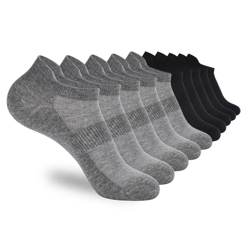 5/10 pairs of ankle sports running socks white soft thin low top short film men's and women's socks