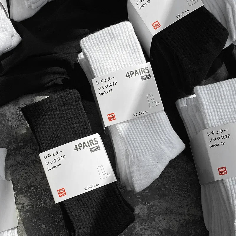 Thickened Cotton Sports Socks For Men Mid-Calf Basketball Stockings Sweat Absorbent Anti-Odor Running Socks Pure Cotton Towel Bo