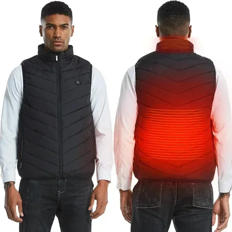 21 Areas Men's Heating Vest Jacket Winter USB Smart Electric Sleeveless Jacket Self-heating Clothes Women Snow Warm Padded Coat