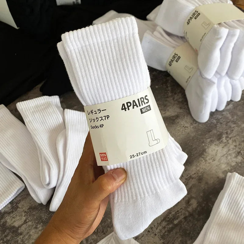 Thickened Cotton Sports Socks For Men Mid-Calf Basketball Stockings Sweat Absorbent Anti-Odor Running Socks Pure Cotton Towel Bo