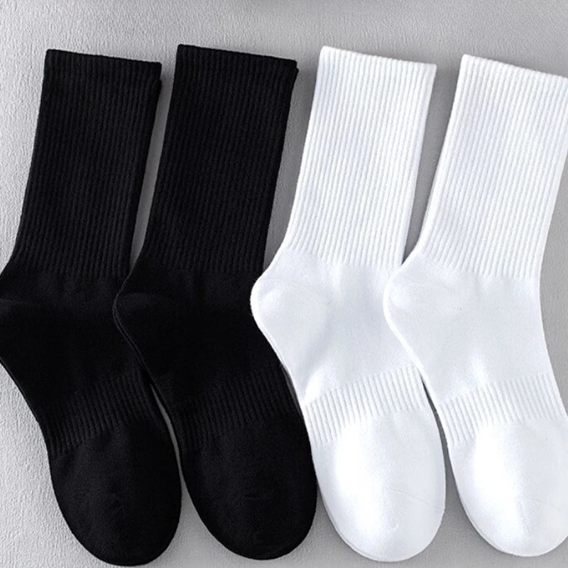 1/5Pairs New Men Cotton New Style White Socks Men Soft Breathable Sports Long Socks Summer Winter for Male Socks Plus Size