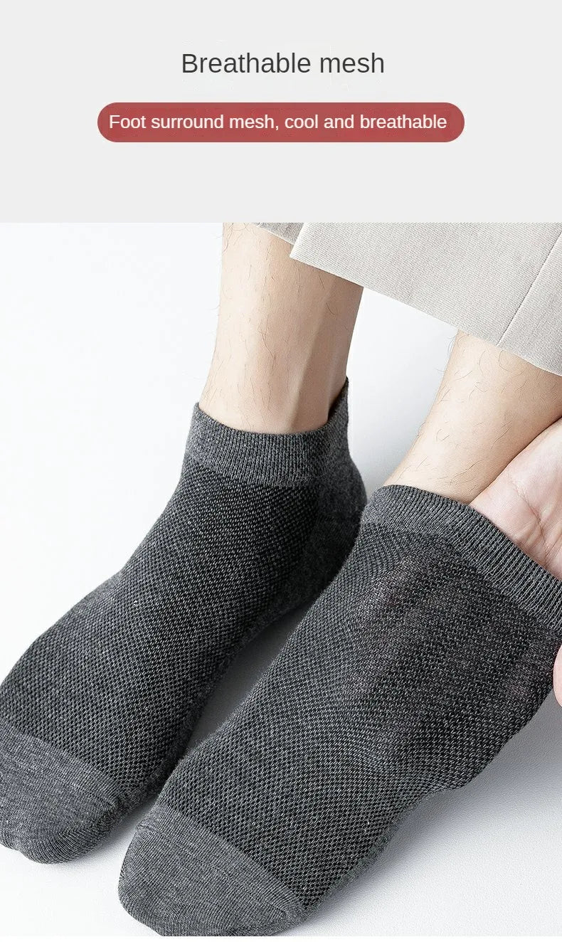 10 Pairs Men's Breathable Mesh Summer Short Socks, Sports Versatile Cotton Socks at Discount Price Sports and Casual Wear