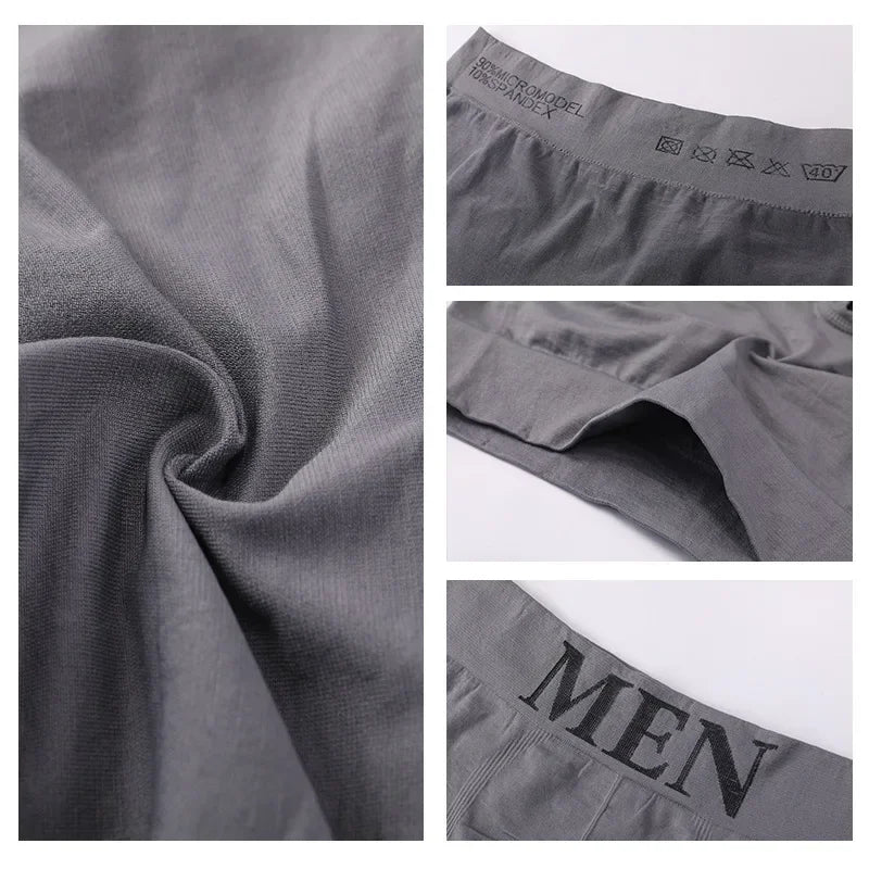 3Pcs/Lot Men's Panties Underwear Boxers Breathable Man Boxer Solid Underpants Comfortable Male Brand Shorts Black Blue Underwear