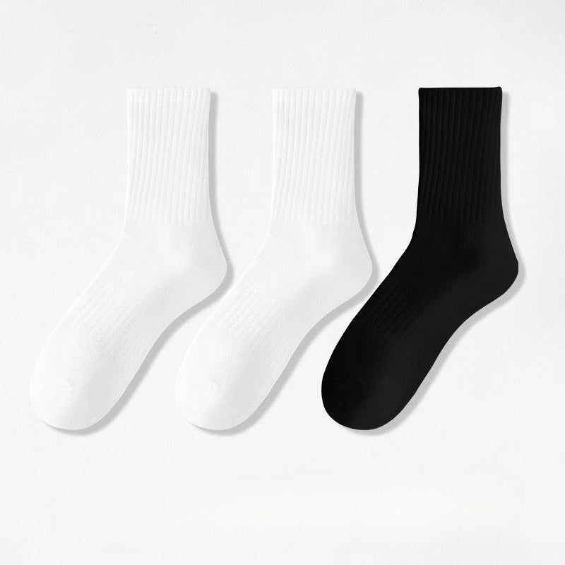 1/5Pairs New Men Cotton New Style White Socks Men Soft Breathable Sports Long Socks Summer Winter for Male Socks Plus Size