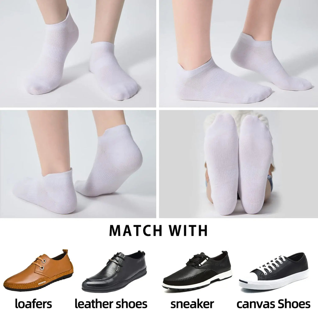 5/10 pairs of ankle sports running socks white soft thin low top short film men's and women's socks