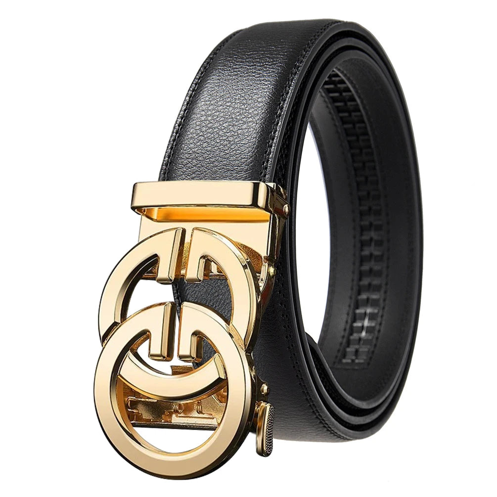 OYIFAN Men's Belt Genuine leather belt Man's high quality luxury business automatic belt Adjustable designer belt for men