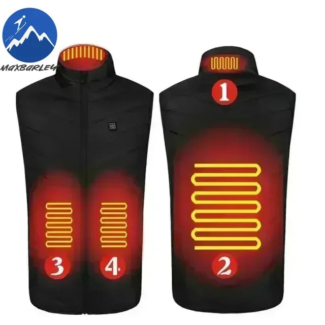 17 Zone Heating Vest Men's USB Infrared Thermal Jacket Smart Heating Clothes New Winter Cold-proof Thick Sleeveless Coat Hiking