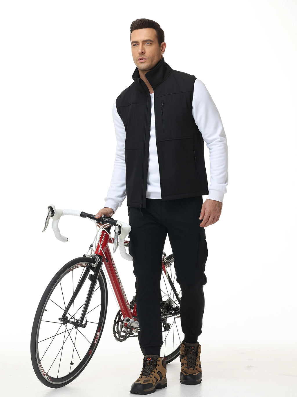 Men's Softshell Running Vest Outerwear Lightweight Windproof Sleeveless Jacket Coat for Daily Golf Cycling Hiking
