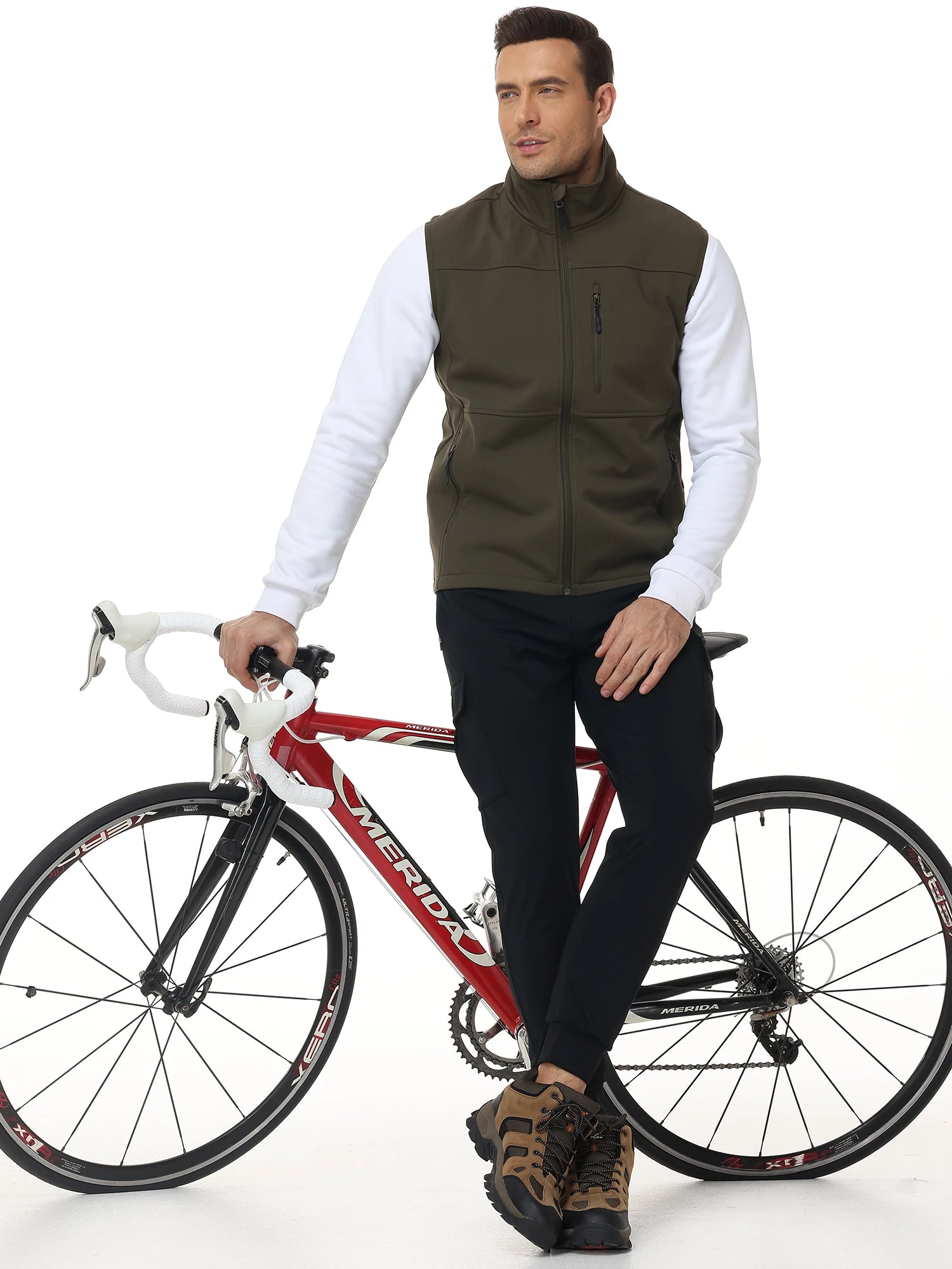Men's Softshell Running Vest Outerwear Lightweight Windproof Sleeveless Jacket Coat for Daily Golf Cycling Hiking