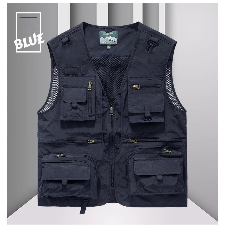 FGKKS 2023 Outdoor Leisure Vest Men's New Multi-Pocket Breathable Outdoor Sports Coat High-Quality Design Leisure Vest Men