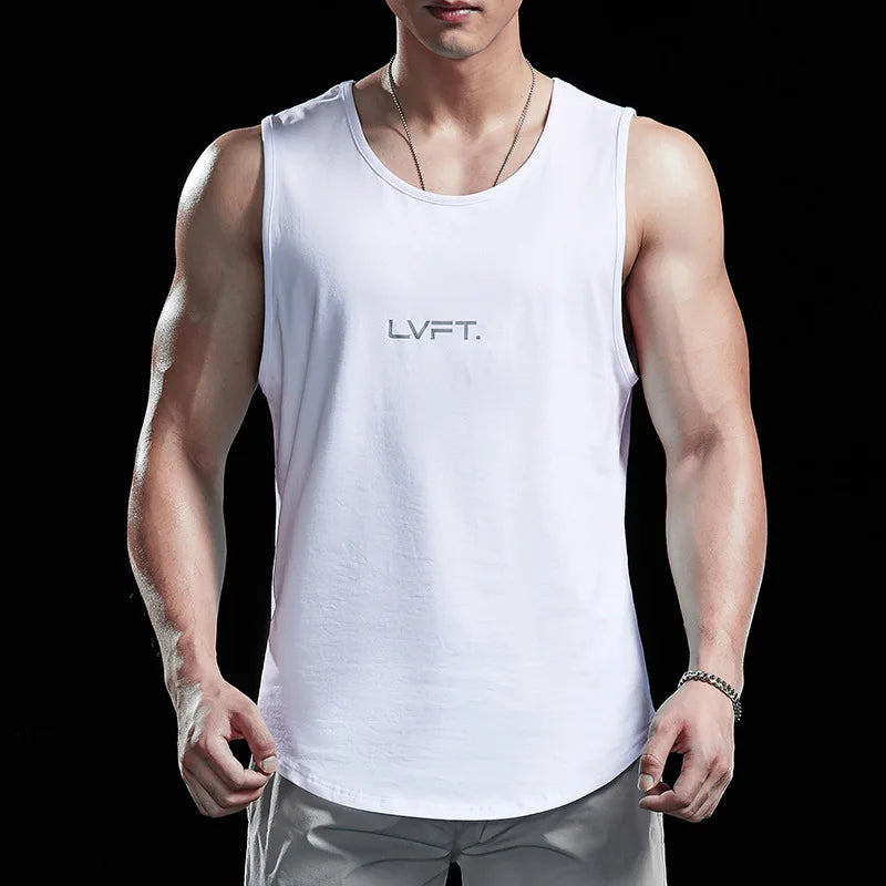 Men's Fitness Sports Tank Tops Man Gyms Workout Clothing Sleeveles Shirt Casual Summer Loose Undershirt Basketball Running Vest