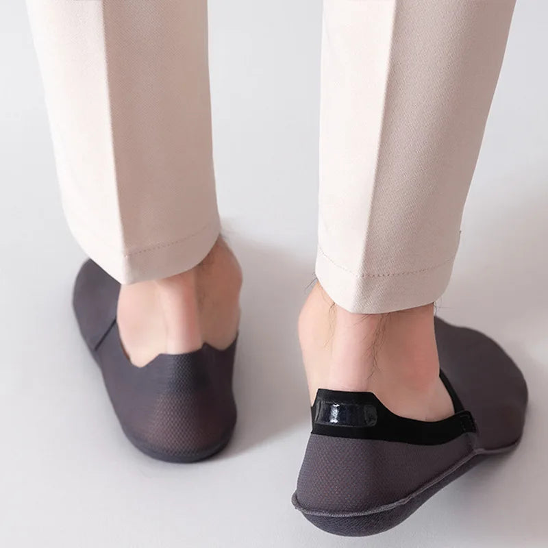 3Pairs Men Boat Socks Thin Breathable Soft Casual Summer Invisible Sock High Quality Solid Color Silicone Non-slip Low Cut Sox