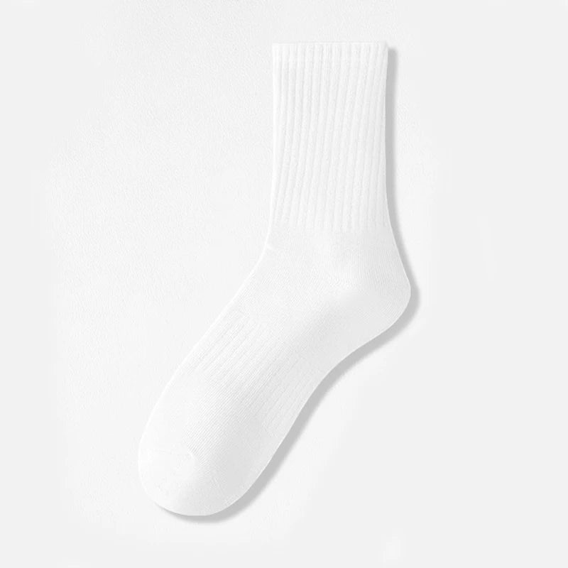 1/5Pairs New Men Cotton New Style White Socks Men Soft Breathable Sports Long Socks Summer Winter for Male Socks Plus Size