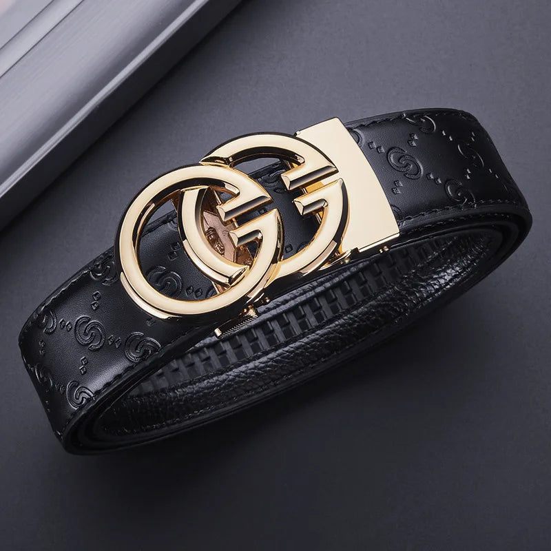 Luxury Belt High Quality Genuine Leather Belt, Automatic Buckle Belt Men's Business Belt Casual Fashion Designer Belt for Men