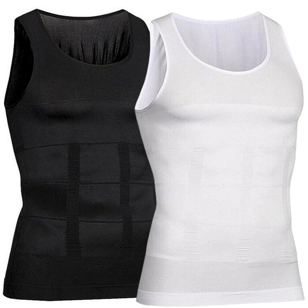 Mens Slimming Body Shaper Vest Shirt Abs Abdomen Slim Gym Workout Tummy Control Compression Tank Top Sleeveless Shapewear