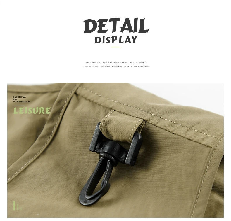 FGKKS 2023 Outdoor Leisure Vest Men's New Multi-Pocket Breathable Outdoor Sports Coat High-Quality Design Leisure Vest Men
