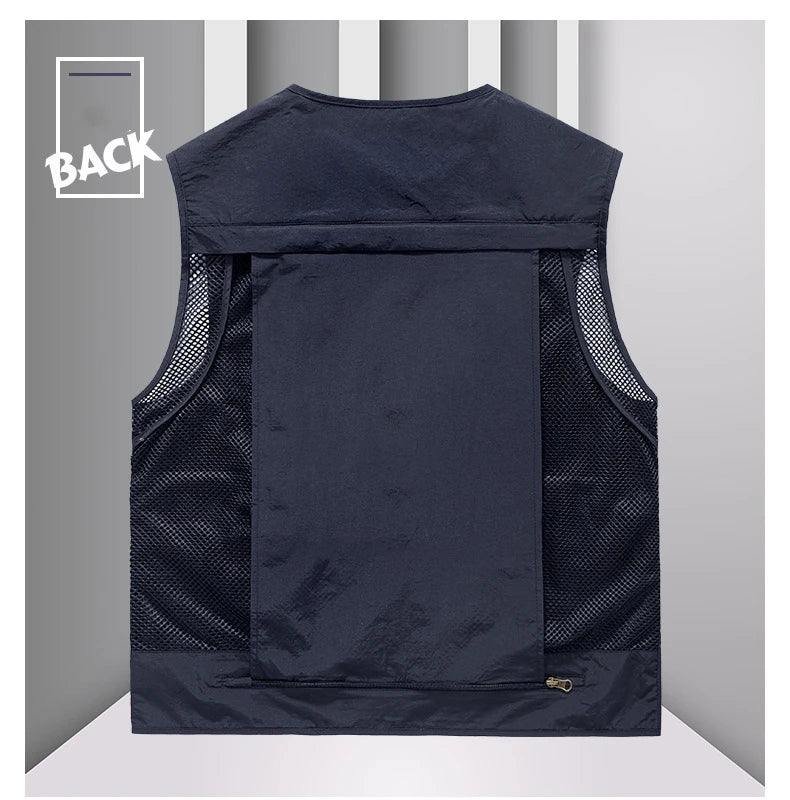 FGKKS 2023 Outdoor Leisure Vest Men's New Multi-Pocket Breathable Outdoor Sports Coat High-Quality Design Leisure Vest Men
