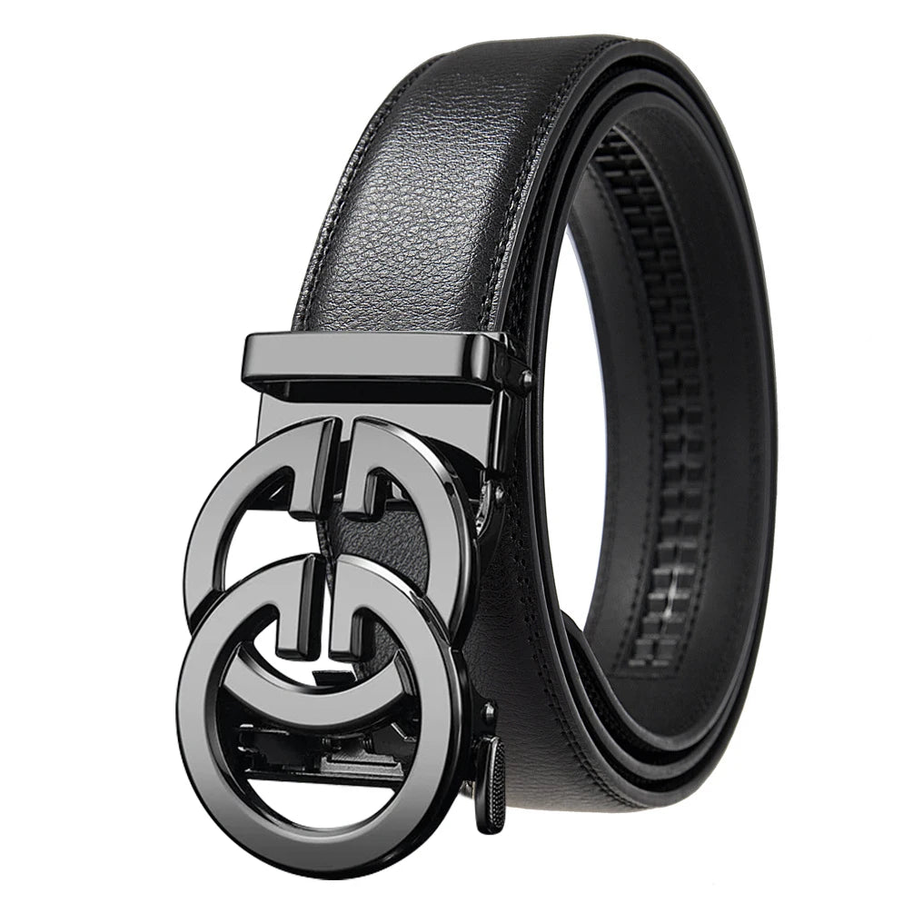 OYIFAN Men's Belt Genuine leather belt Man's high quality luxury business automatic belt Adjustable designer belt for men