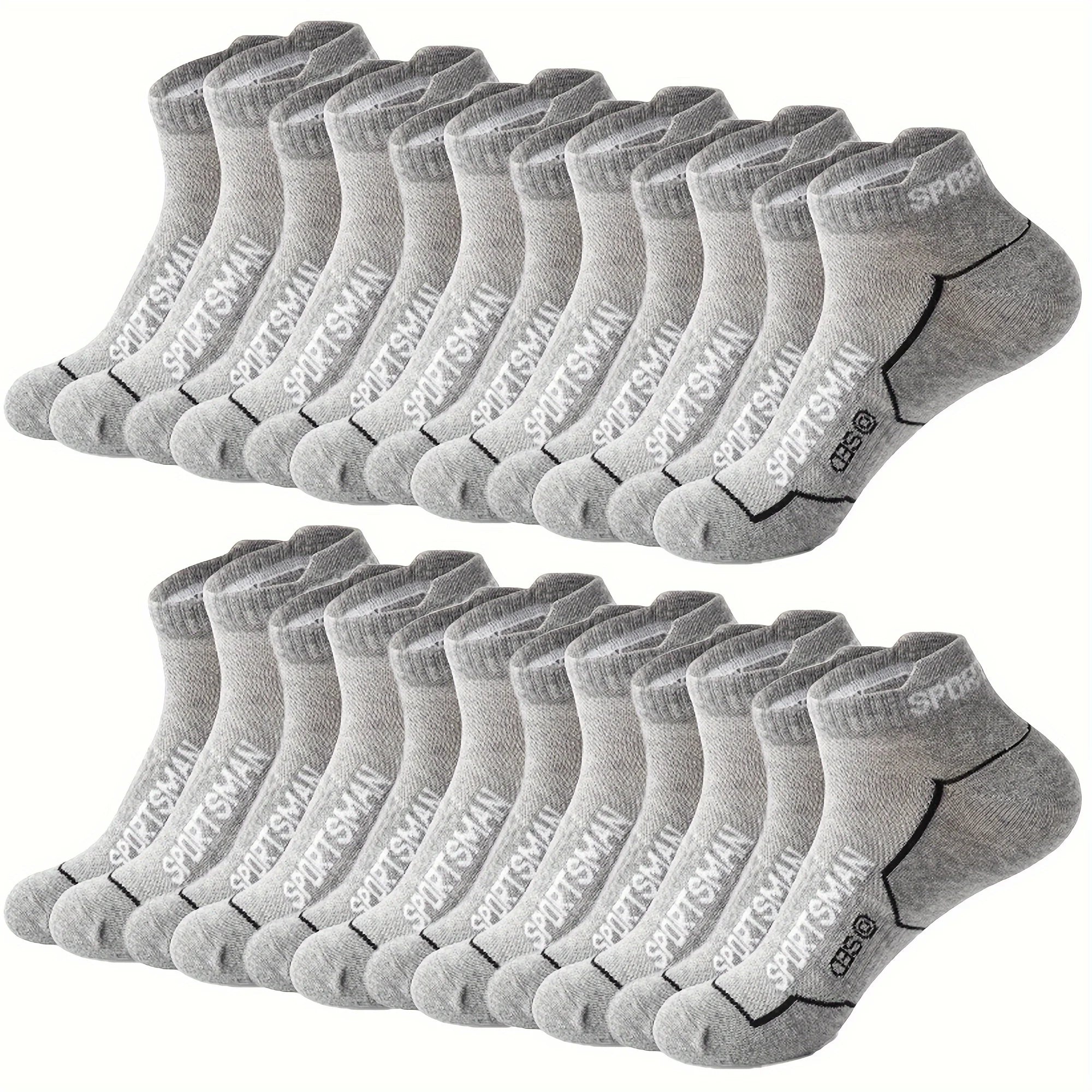 12 Pairs Men's Ankle Socks - Sports Mesh Running Socks with Moisture-Wicking, Low-Cut Casual Socks for All-Season Wear