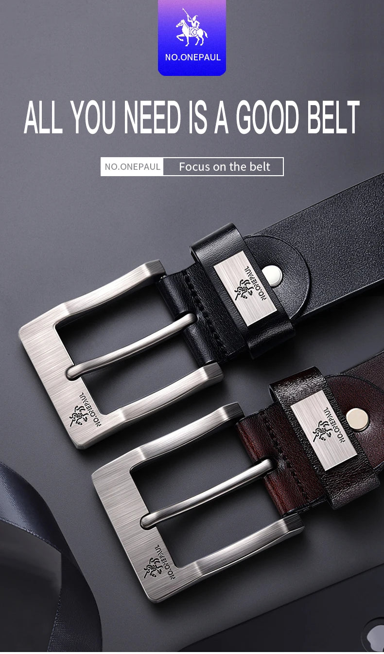 New Trend Men's High Quality Buckled Jeans Leather Casual Belt Business Cowboy Belt Men's Fashion Designer