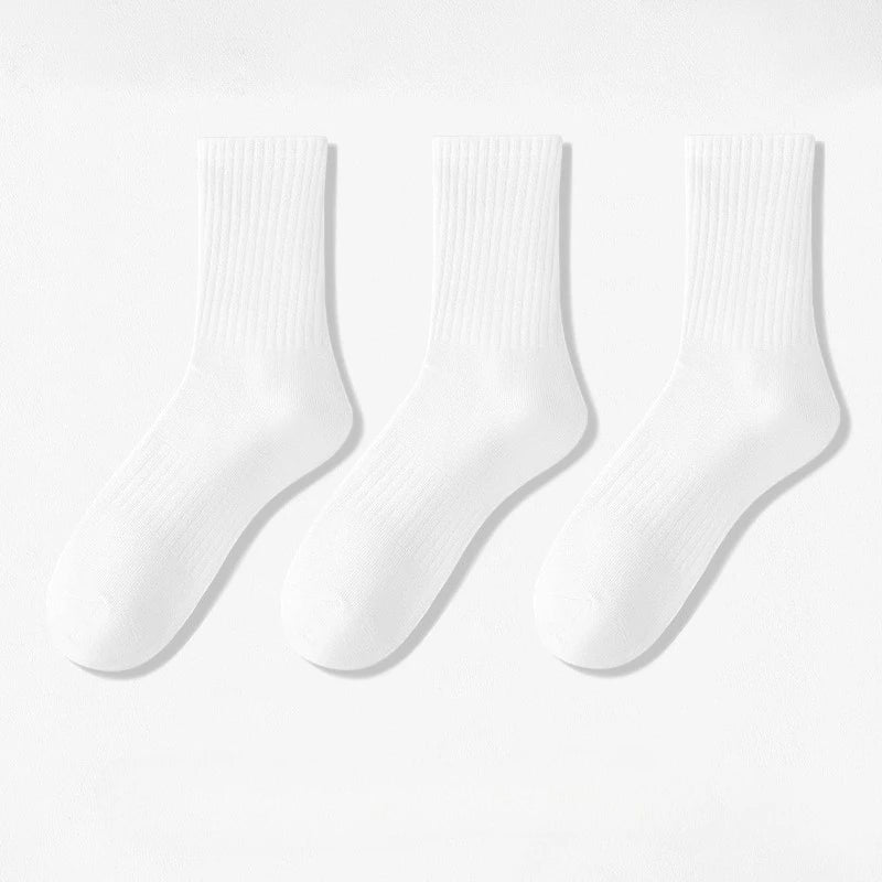 1/5Pairs New Men Cotton New Style White Socks Men Soft Breathable Sports Long Socks Summer Winter for Male Socks Plus Size