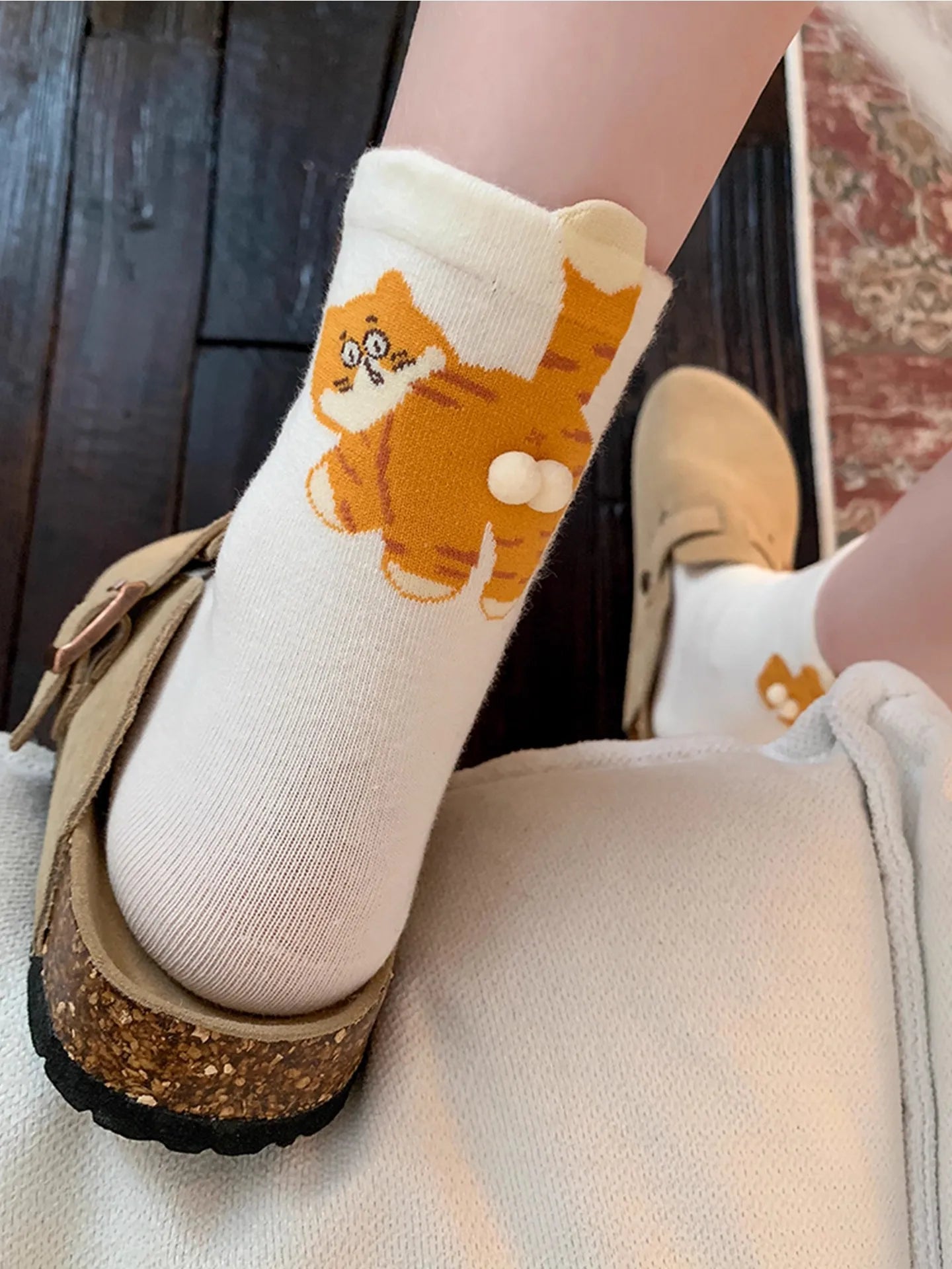 1/3 Pair Three-Dimensional Cat Printed Men female Mid Tube Socks Soft Comfortable Sweat Absorbing Breathable Casual Couples Sock