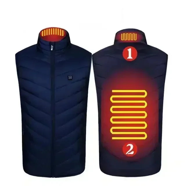 21 Areas Heated Vest Men's New Winter Jacket Usb Graphene Heating Clothes Women's Ski Camping Waterproof Thick Sleeveless Coat