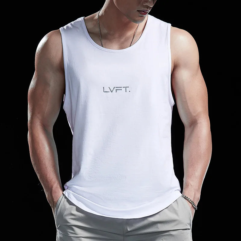 Men's Fitness Sports Tank Tops Man Gyms Workout Clothing Sleeveles Shirt Casual Summer Loose Undershirt Basketball Running Vest