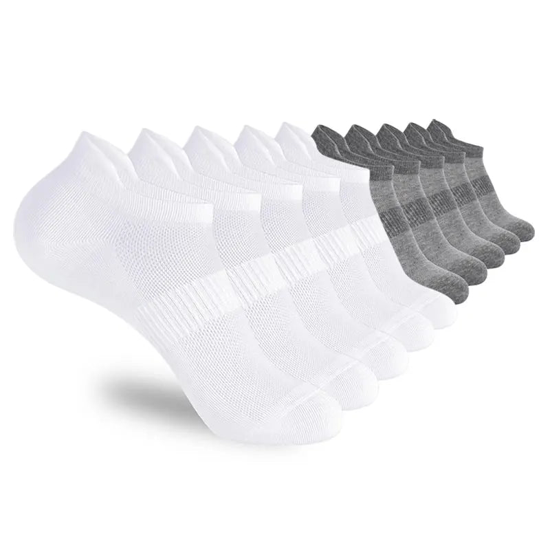 5/10 pairs of ankle sports running socks white soft thin low top short film men's and women's socks