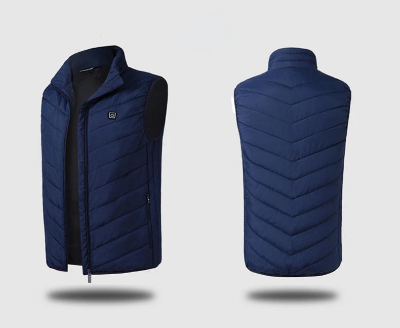 21 Heating Areas Jacket Men's Winter USB Electric Heating Warm Sleeveless Padded vest Infrared Heating Clothes Men Snow Ski Vest