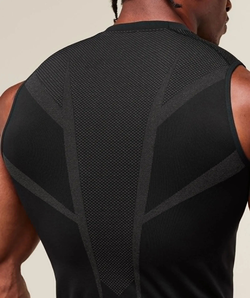 Men's Tight vest sports summer quick-drying breathable seamless fitness running training stretch tight top man sleeveless vest