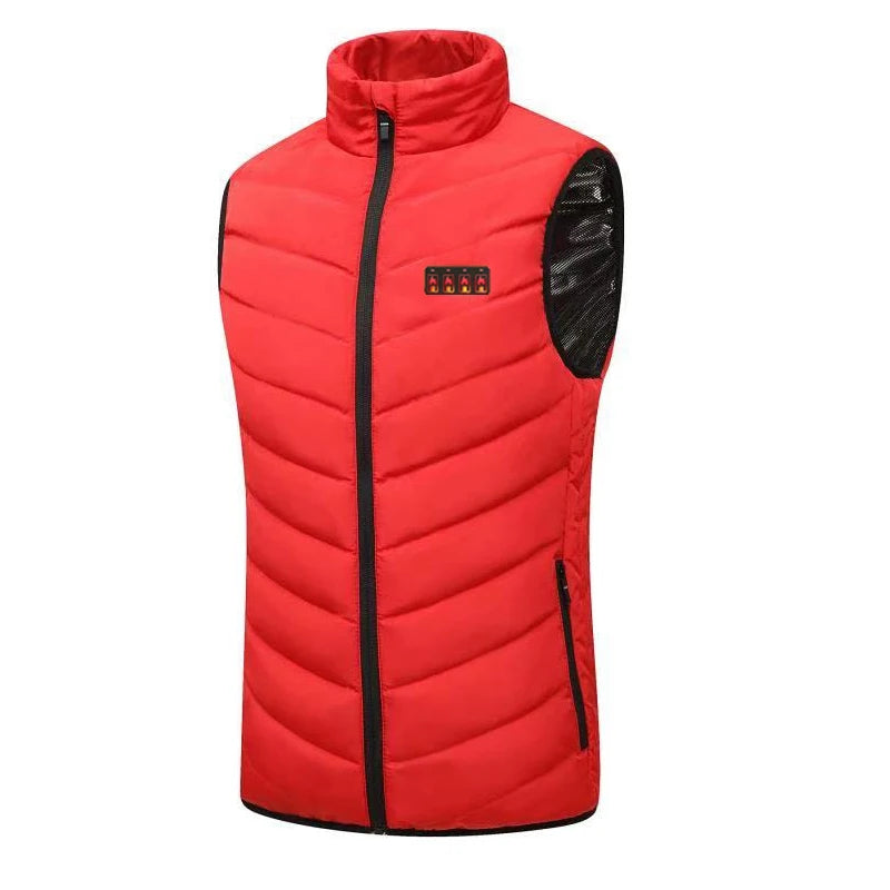 17 Zone Heating Vest Men's USB Infrared Thermal Jacket Smart Heating Clothes New Winter Cold-proof Thick Sleeveless Coat Hiking