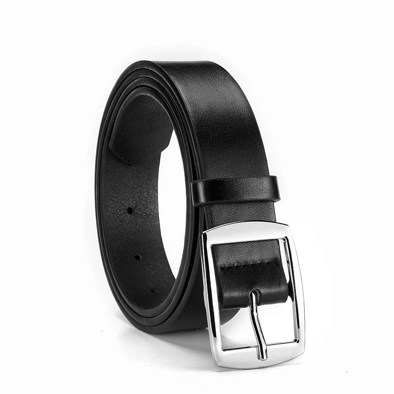 New Luxury Belt for Men PU Leather Belt Metal Pin Buckle High Quality Famous Brand Designer Waist Strap Belt for Jeans Plus Size
