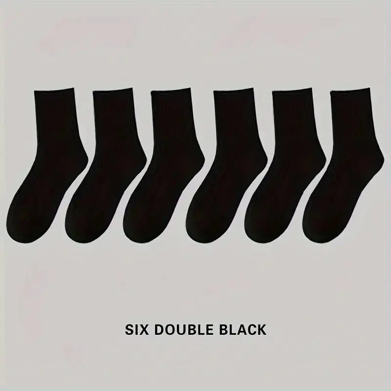 6/10/15/20 Pairs Men Socks Spring Autumn Casual Black White Striped Socks Breathable Mid Tube Sock High-quality Round Neck Socks