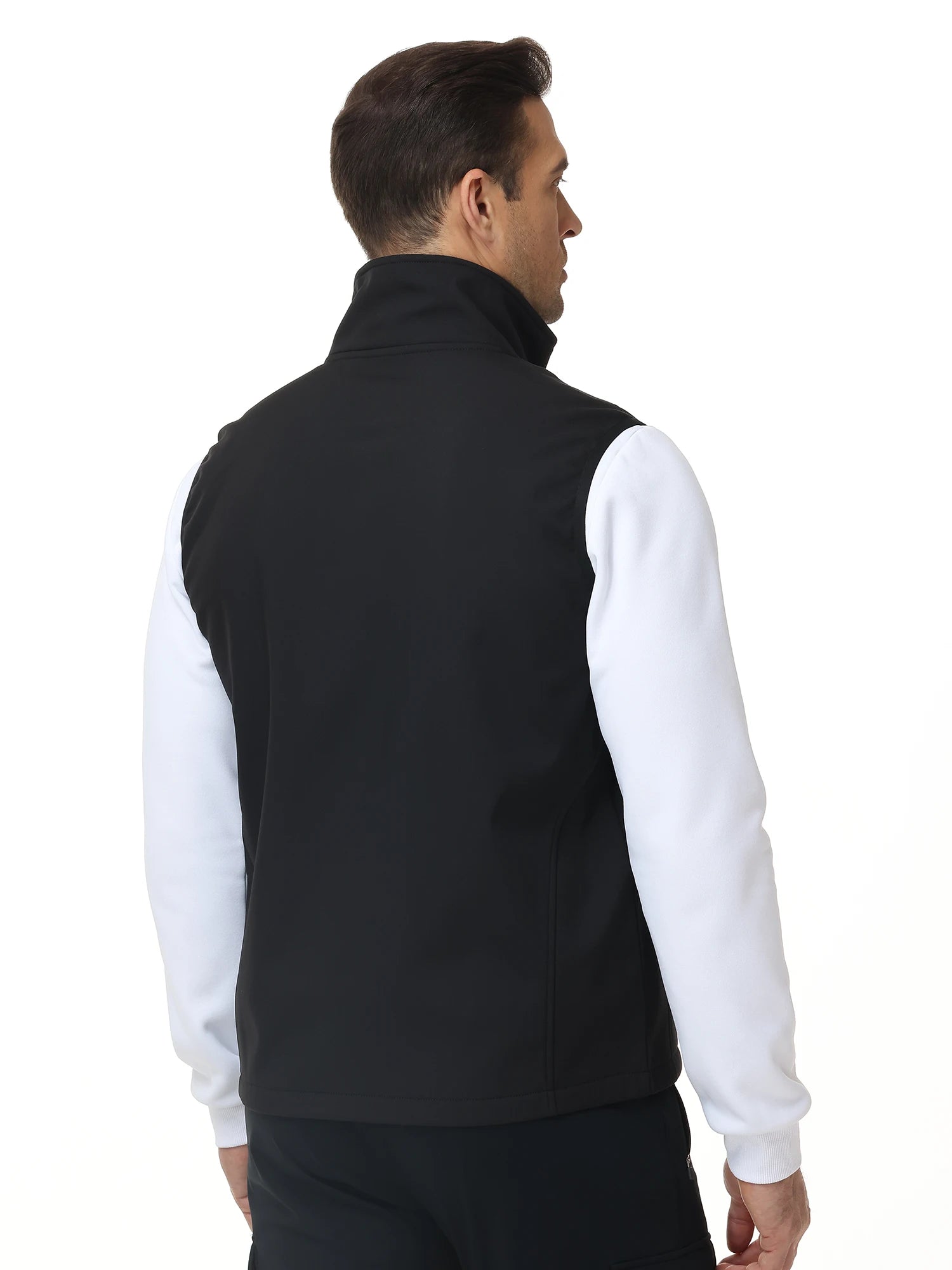 Men's Softshell Running Vest Outerwear Lightweight Windproof Sleeveless Jacket Coat for Daily Golf Cycling Hiking