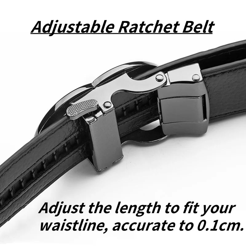 Luxury Belt High Quality Genuine Leather Belt, Automatic Buckle Belt Men's Business Belt Casual Fashion Designer Belt for Men