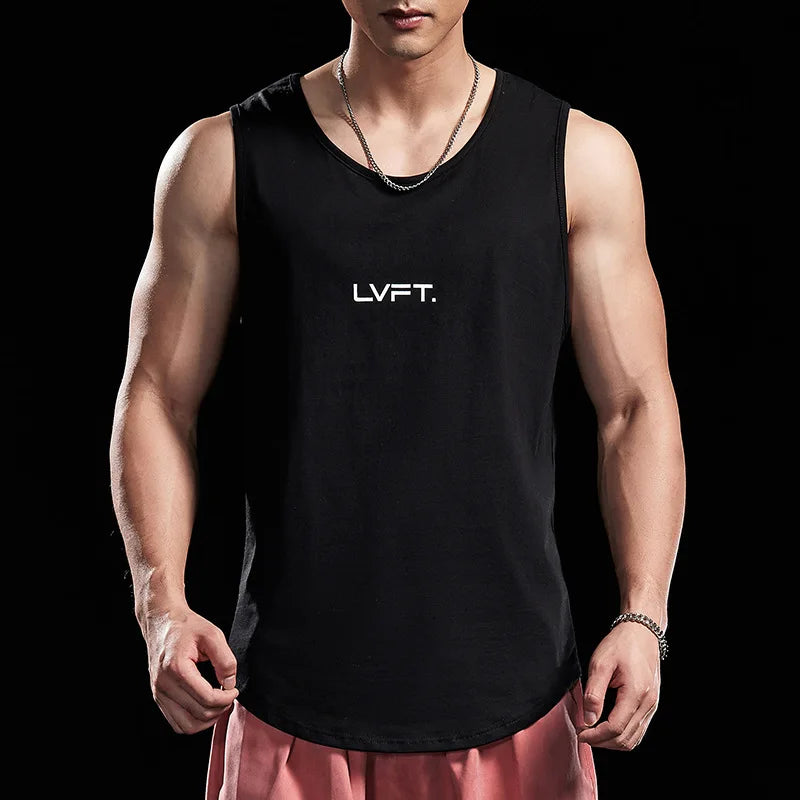Men's Fitness Sports Tank Tops Man Gyms Workout Clothing Sleeveles Shirt Casual Summer Loose Undershirt Basketball Running Vest