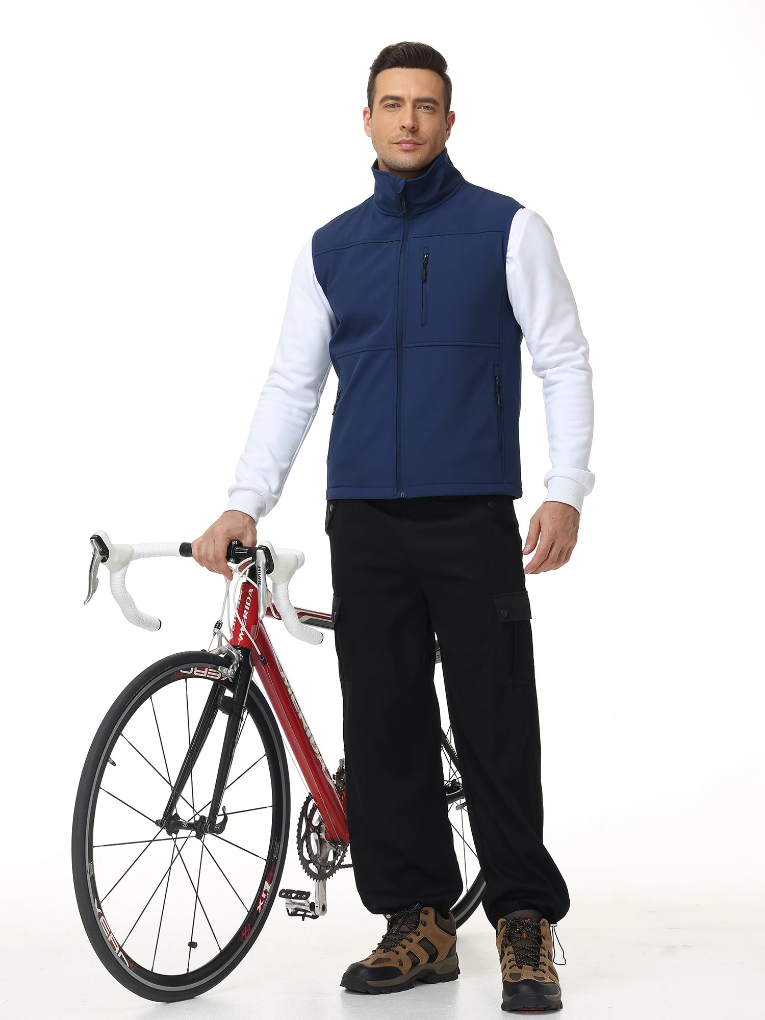 Men's Softshell Running Vest Outerwear Lightweight Windproof Sleeveless Jacket Coat for Daily Golf Cycling Hiking