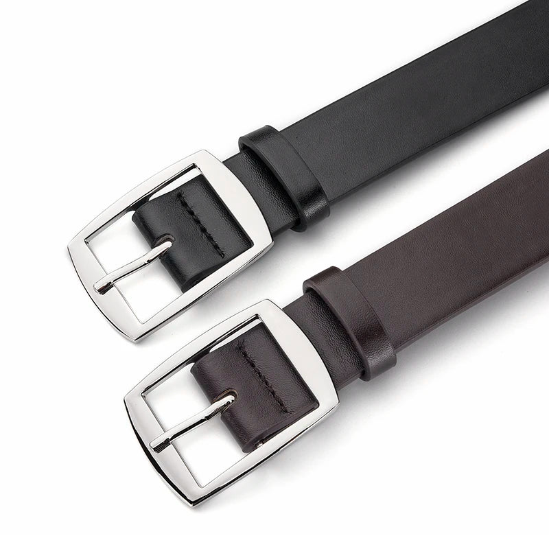 New Luxury Belt for Men PU Leather Belt Metal Pin Buckle High Quality Famous Brand Designer Waist Strap Belt for Jeans Plus Size