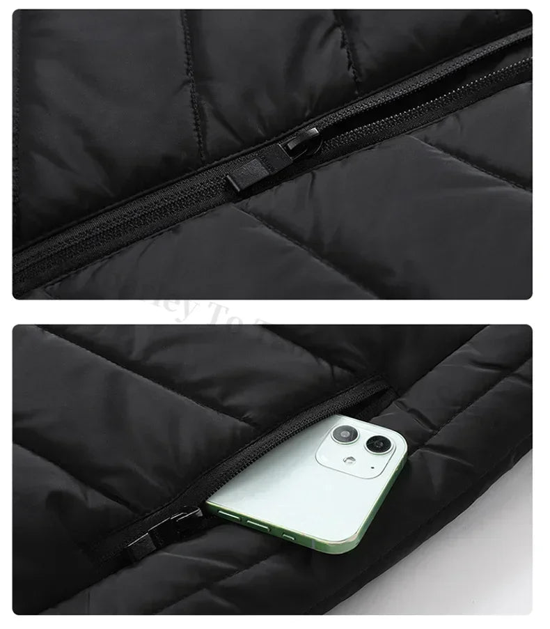 21 Areas Men's Heating Vest Jacket Winter USB Smart Electric Sleeveless Jacket Self-heating Clothes Women Snow Warm Padded Coat