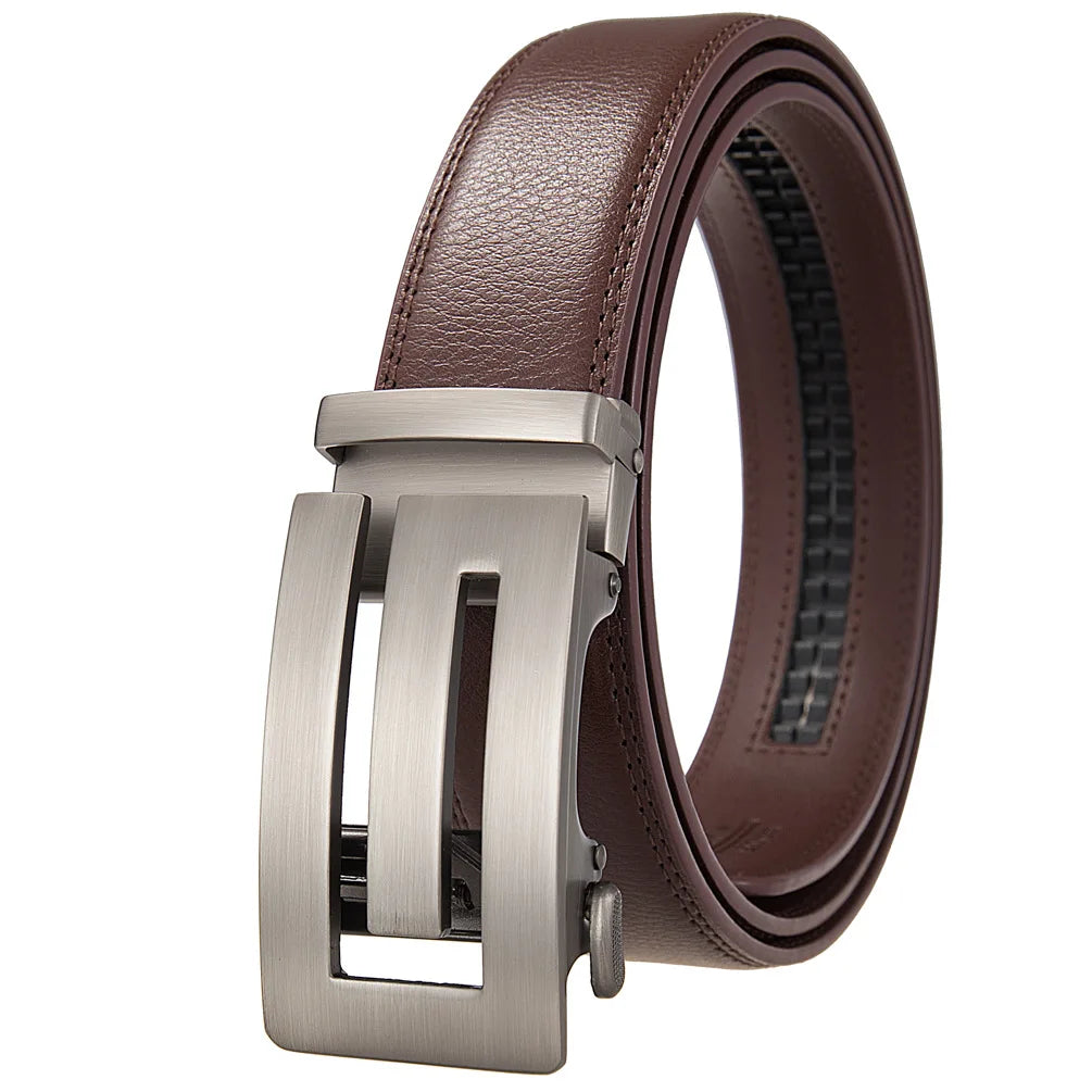 OYIFAN Men's Belt Genuine leather belt Man's high quality luxury business automatic belt Adjustable designer belt for men