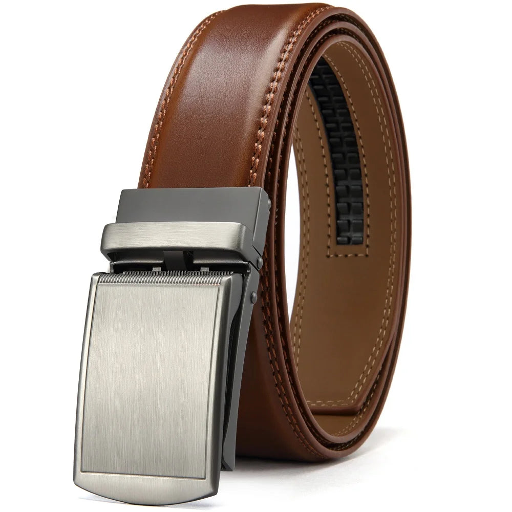 DOOPAI Mens Leather Belt Multiple Colors Automatic Available Belts Leisure Fashion Ratchet Belts for Men Pants Waistband