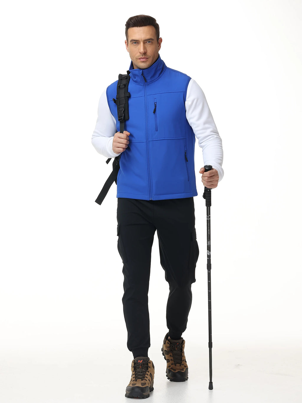 Men's Softshell Running Vest Outerwear Lightweight Windproof Sleeveless Jacket Coat for Daily Golf Cycling Hiking