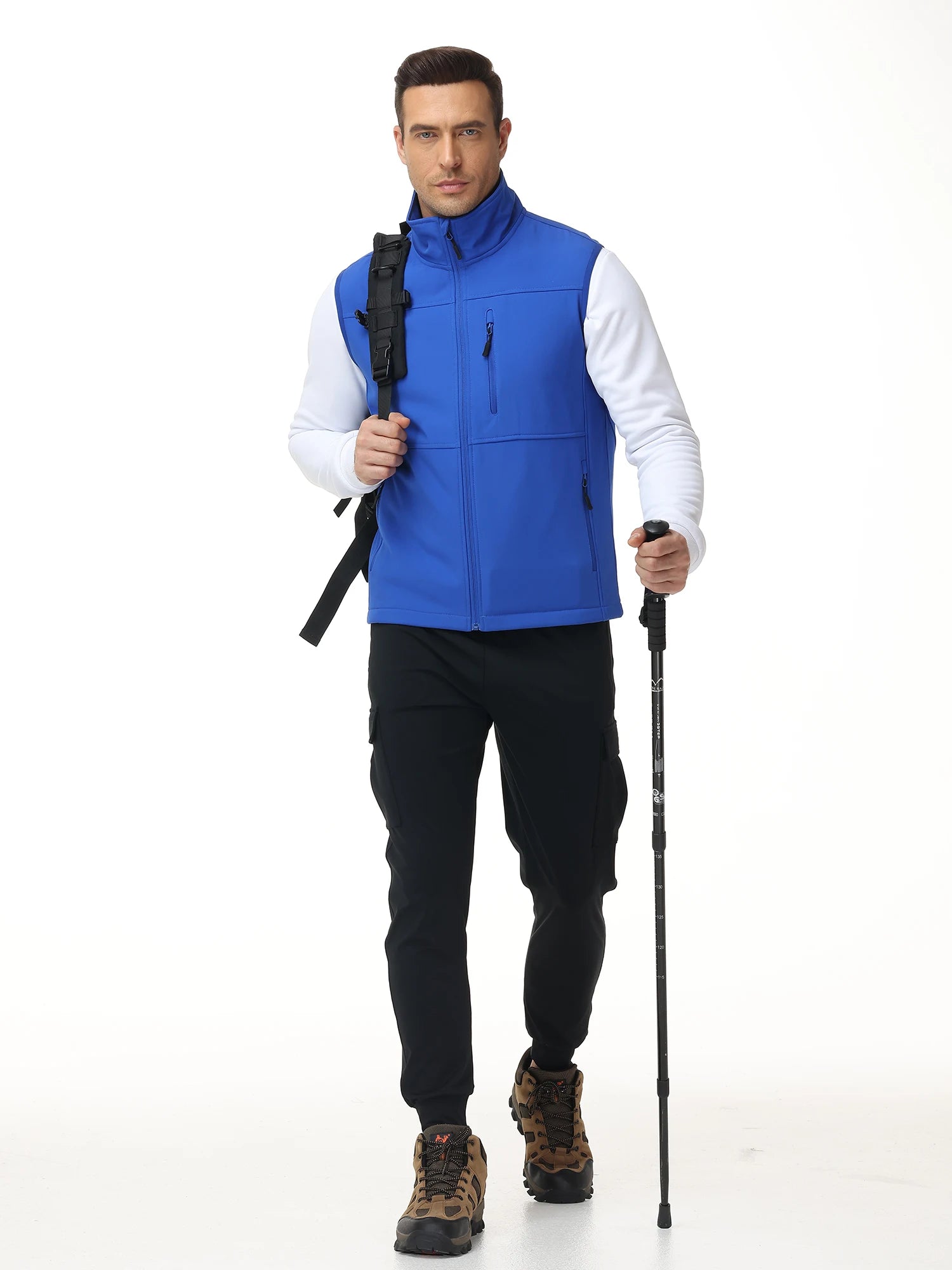 Men's Softshell Running Vest Outerwear Lightweight Windproof Sleeveless Jacket Coat for Daily Golf Cycling Hiking