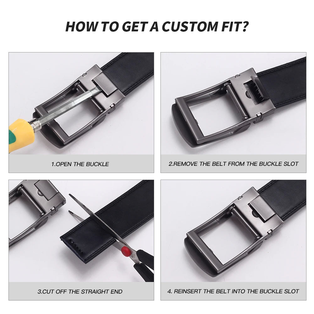 OYIFAN Men's Belt Genuine leather belt Man's high quality luxury business automatic belt Adjustable designer belt for men