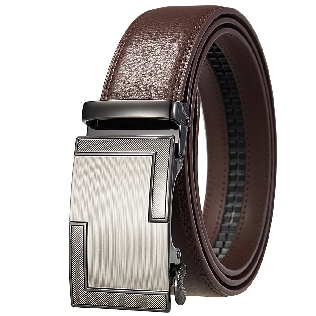OYIFAN Men's Belt Genuine leather belt Man's high quality luxury business automatic belt Adjustable designer belt for men